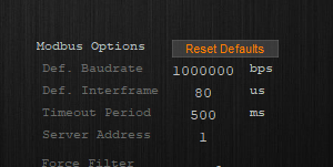Communication parameters in IrisControls updated for high speed communication